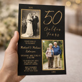 Invitation 50 ans d'or 50e anniversaire de Mariage Or