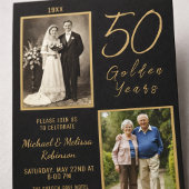 Invitation 50 ans d'or 50e anniversaire de Mariage Or