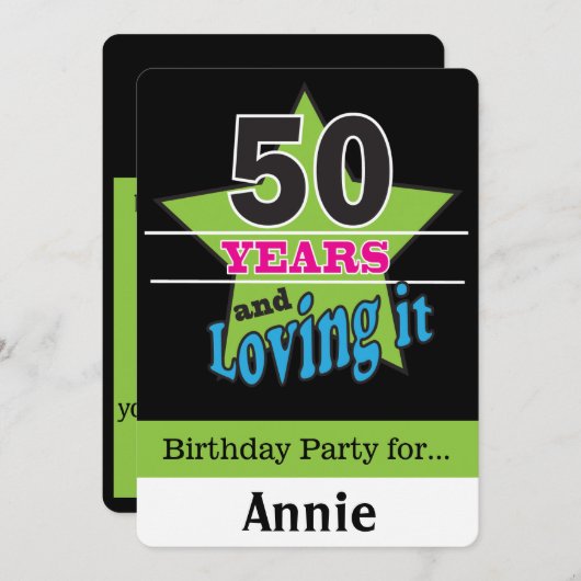 Invitation 50 ans et aimer (Devant / Derrière)
