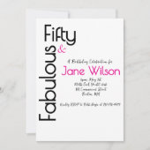 Invitation 50 ans et anniversaire fabuleux écritur (Devant)