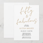 Invitation 50 ans et fabuleux 50e anniversaire  (Devant / Derrière)
