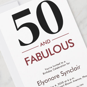 Invitation 50 ans et fabuleux Anniversaire de 50 ans au vin d
