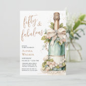 Invitation 50 ans et Fabuleux écriture dorée pour une fête d' (Debout devant)