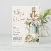 Invitation 50 ans et Fabuleux écriture dorée pour une fête d' (Debout devant)