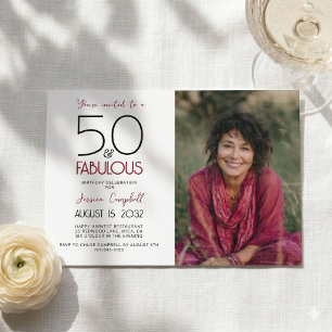 Invitation 50 ans et Fabuleux Fête d'anniversaire 50 ans