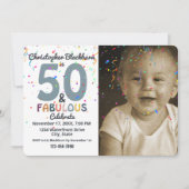 Invitation 50 ans et Fabuleux Fête de Photo pour les Cinquant (Devant)