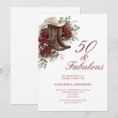 Invitation 50 ans et Fabuleux Fleurs occidentales 50e Anniver (Devant / Derrière)
