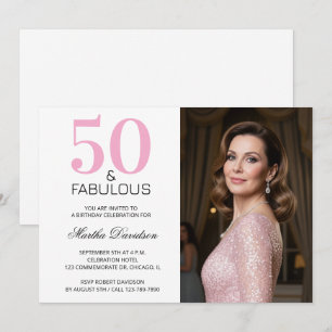 Invitation 50 ans et Fabuleux Rose 50e Anniversaire