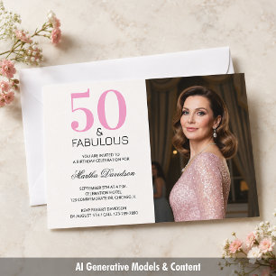 Invitation 50 ans et Fabuleux Rose 50e Anniversaire