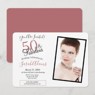 Invitation 50 ans et Fabuleux Rose Gold Fête de 50 ans Photo 