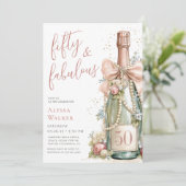 Invitation 50 ans et Fabuleux Rose Gold Script 50e Anniversai (Debout devant)