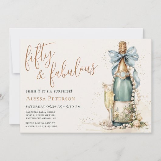 Invitation 50 ans et Fabuleux Script Surprise 50e Anniversair (Devant)