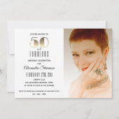 Invitation 50 ans et Fabuleux Simple Élégant Or 50e Anniversa (Devant)