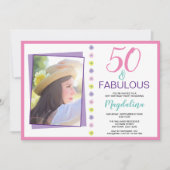 Invitation 50 ans et une fête d'anniversaire fabuleuse (Devant)