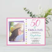 Invitation 50 ans et une fête d'anniversaire fabuleuse (Debout devant)