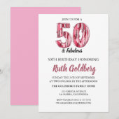 Invitation 50 ans & Fabuleuse avec impression léop (Devant / Derrière)