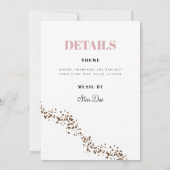 Invitation "50 ans & Fabuleux" Minimal Rose et Noir Pailleté (Dos)