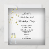 Invitation 50 ans & Fantastique Robe Blanche Sequins Bleus An (Dos)