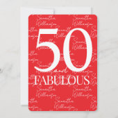 Invitation 50 ans minimum et Fabuleux Anniversaire Rouge 50 a (Dos)