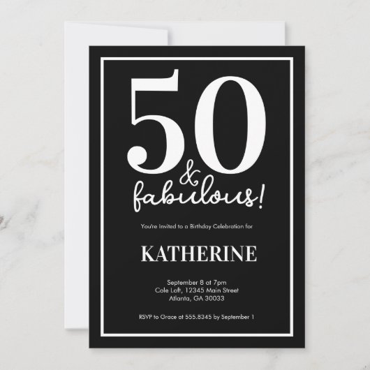 Invitation 50 ans moderne et fabuleux  (Devant)