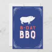 Invitation 50 ans Young Retro Red White and Blue BBBQ Party (Dos)