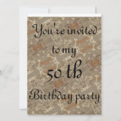 Invitation 50 e anniversaire abstrait motif d'or (Devant)