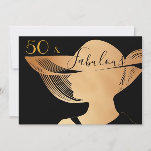Invitation 50 et conception | élégante fabuleuse d'art déco (Devant)