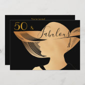 Invitation 50 et conception | élégante fabuleuse d'art déco (Devant / Derrière)
