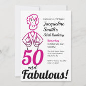 Invitation 50 et fabuleuse dame rose et noire (Devant)