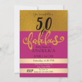 Invitation 50 et fabuleuse fête d'anniversaire (Devant)