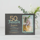 Invitation 50 et fabuleuse fête d'anniversaire 50e Gold Photo (Debout devant)