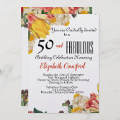 Invitation 50 et fabuleuse fête d'anniversaire élégante (Devant / Derrière)