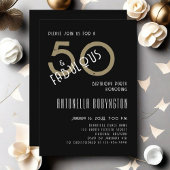 Invitation 50 et fabuleuse fête d'anniversaire noir blanc or