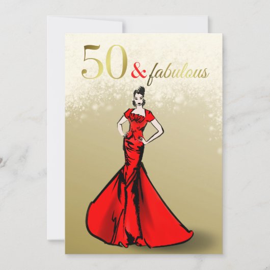 Invitation 50 et fabuleuse Parties scintillant d'anniversaire (Devant)