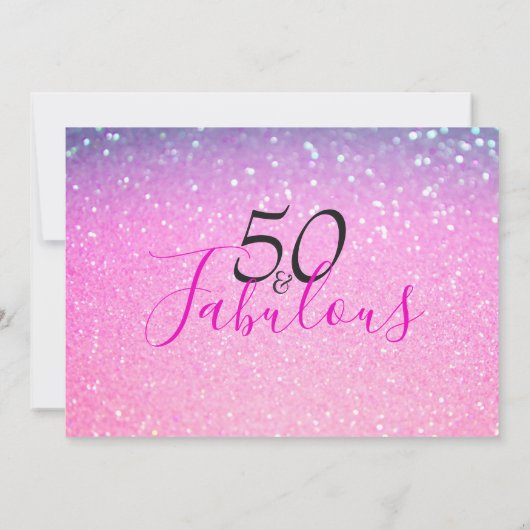 Invitation 50 et fabuleuse Parties scintillant violet Invitat (Dos)