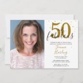 Invitation 50 et fabuleuse photo d'anniversaire en or noir (Devant)