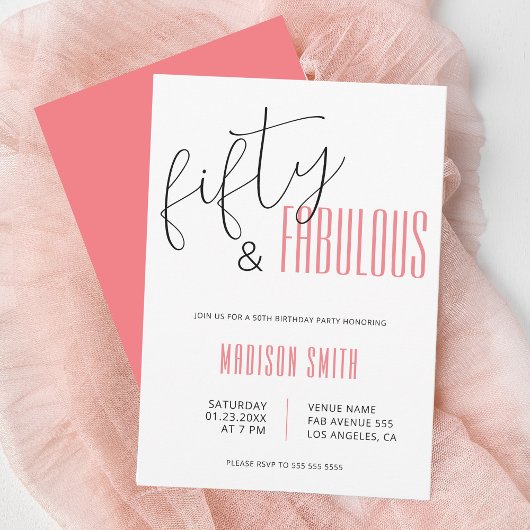 Invitation 50 et fabuleux 50e anniversaire