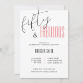 Invitation 50 et fabuleux 50e anniversaire (Devant)