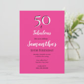 Invitation 50 et fabuleux 50e anniversaire Bash Cerise Pink P (Debout devant)