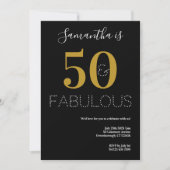 Invitation 50 et fabuleux 50e anniversaire Black Gold Party (Devant)