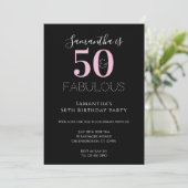 Invitation 50 et fabuleux 50e anniversaire Black Pink Party (Debout devant)