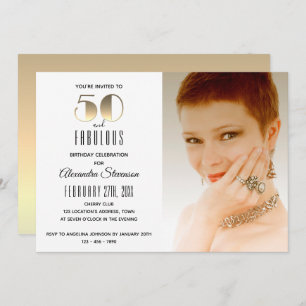 Invitation 50 et fabuleux 50e anniversaire de l'or simple et 