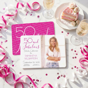 Invitation 50 et Fabuleux 50e Anniversaire Élégante Photo