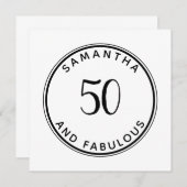 Invitation 50 Et fabuleux 50e anniversaire moderne minimal (Devant / Derrière)