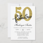 Invitation 50 et fabuleux | 50e Soirée d'anniversaire Noire d (Devant)