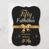 Invitation 50 et fabuleux anniversaire Black & Gold (Devant)