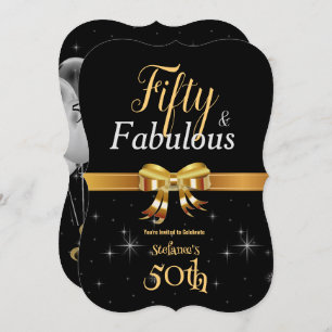 Invitation 50 et fabuleux anniversaire Black & Gold 