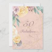 Invitation 50 et fabuleux Anniversaire de marbre rose (Dos)