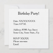 Invitation 50 et fabuleux Anniversaire Typographie d'or 50e â (Dos)