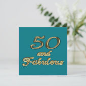 Invitation 50 et fabuleux Anniversaire Typographie d'or 50e â (Debout devant)